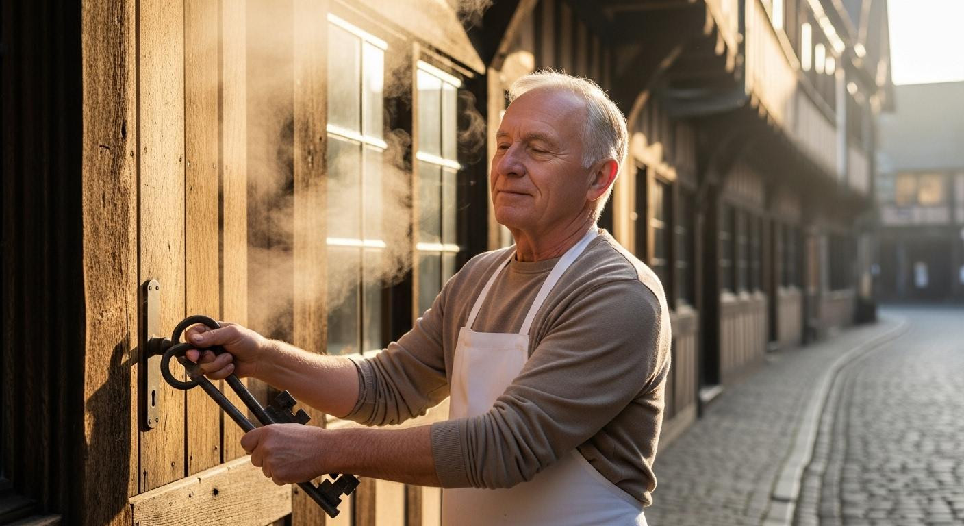 This 380-resident medieval street glows amber before 9 AM – locals unlock doors their families have opened 200 years