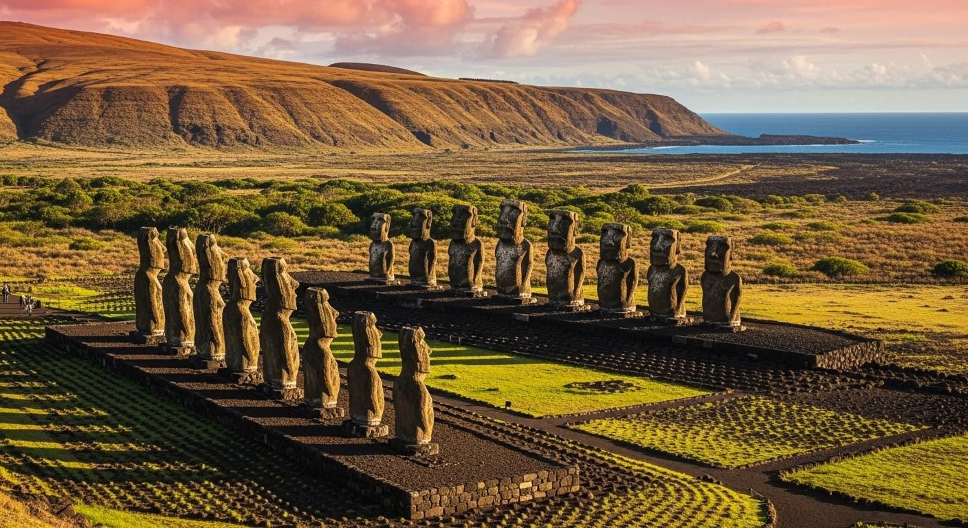 This island of 7,750 people guards 900 moai carved 600 years ago in the Pacific