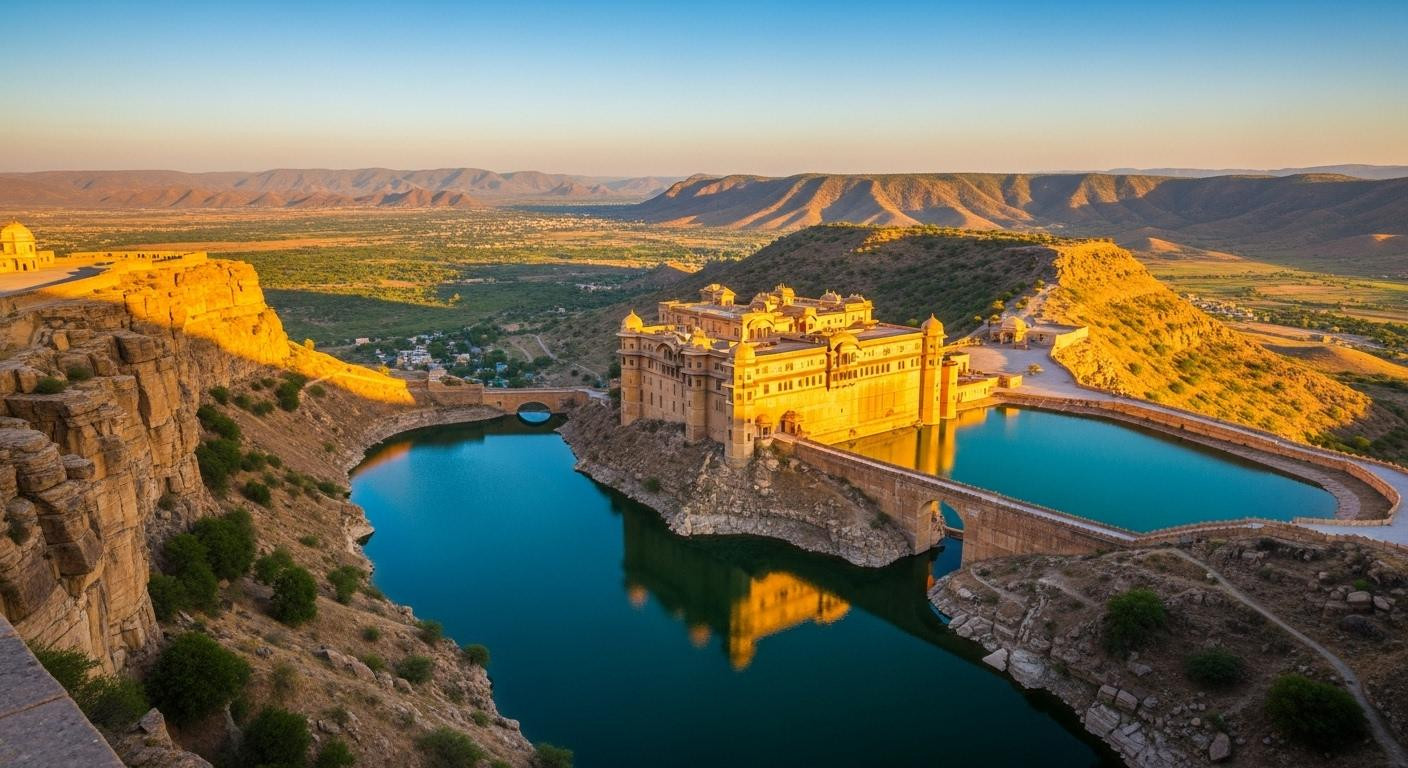 This fortress city of 61 Afghan monuments floats at 2,079 feet between twin lakes