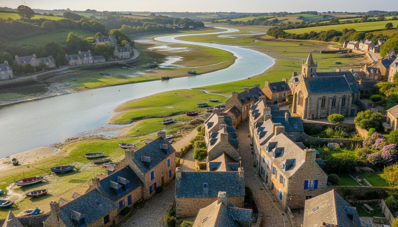This village of 977 people glows amber at sunset where Brittany tides shift six times daily