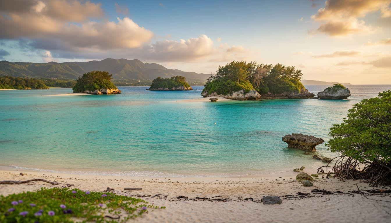 This tiny island where turquoise water stays warm while Tokyo shivers at 50°F