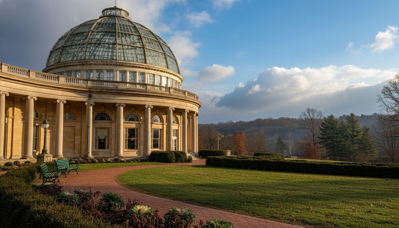 This Indiana town where morning light cuts through a 200-foot glass dome above mineral springs