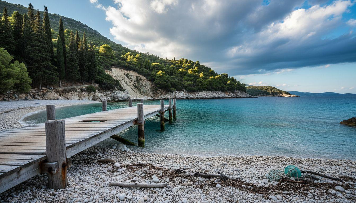 This tiny island where turquoise shallows fade to indigo beyond the wooden jetty