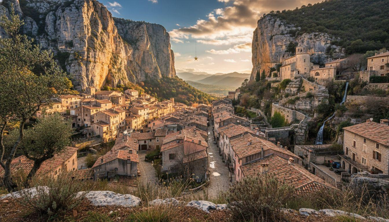 This village where a golden star hangs 200 feet above limestone cliffs