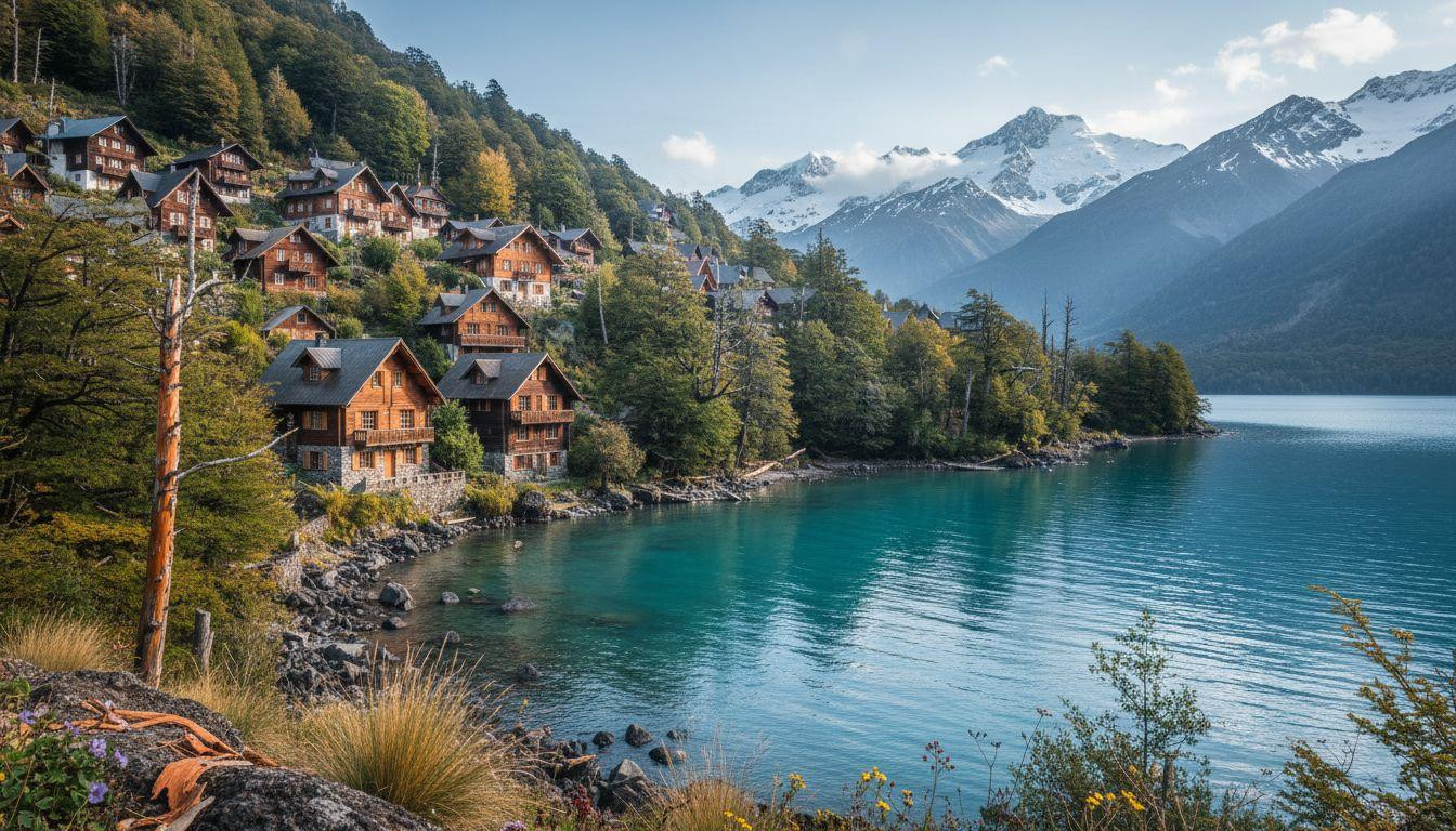 This alpine village where cinnamon forests meet turquoise lakes beneath quiet Andean peaks