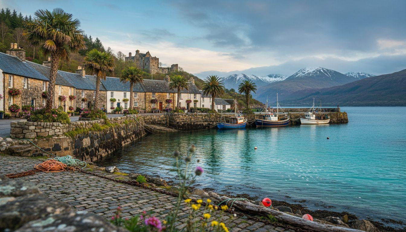 This village where palm trees rise above Highland peaks at Scotland's warmest shore