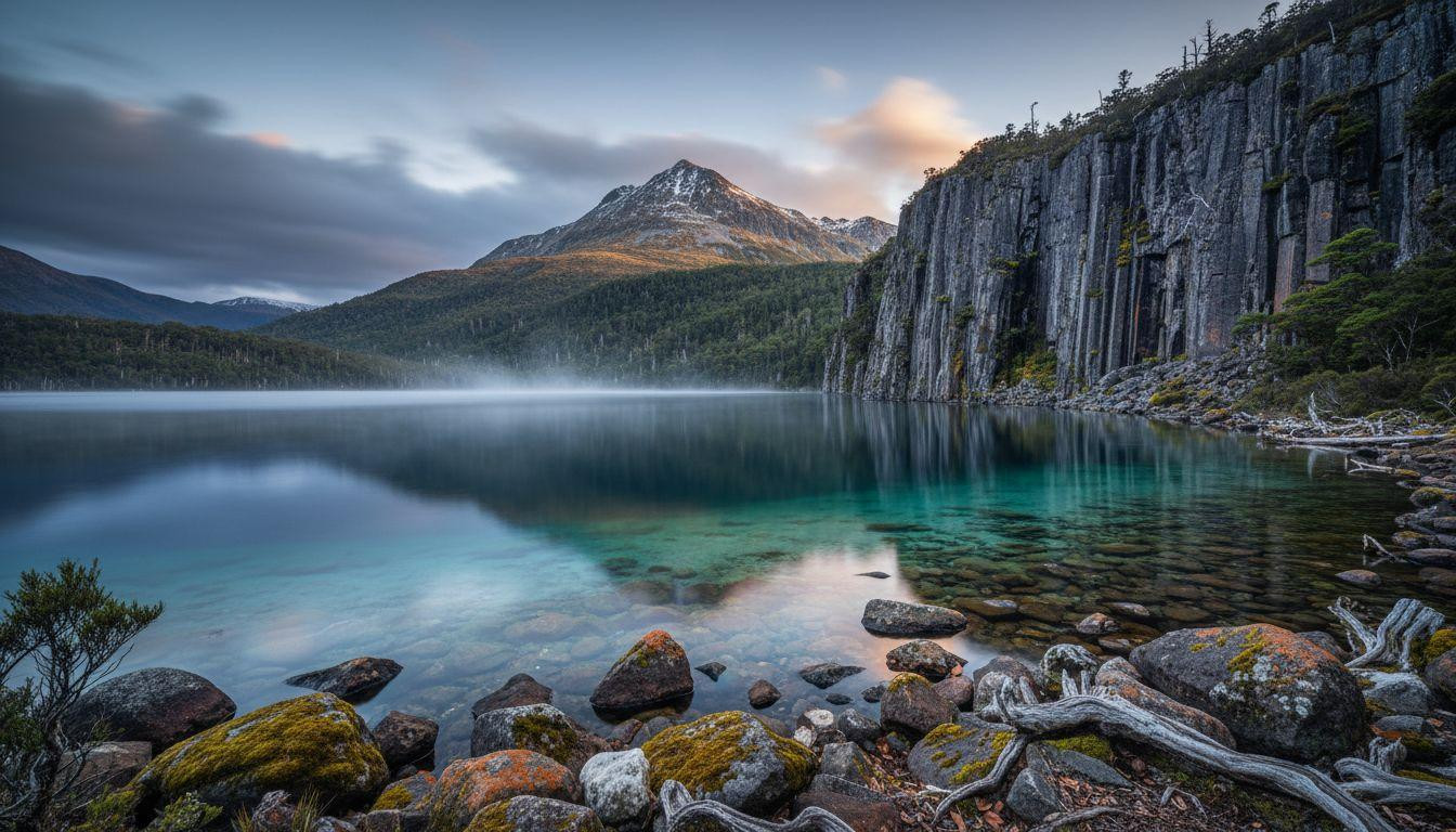 This lake where morning mist rises from 705 feet of glacial water