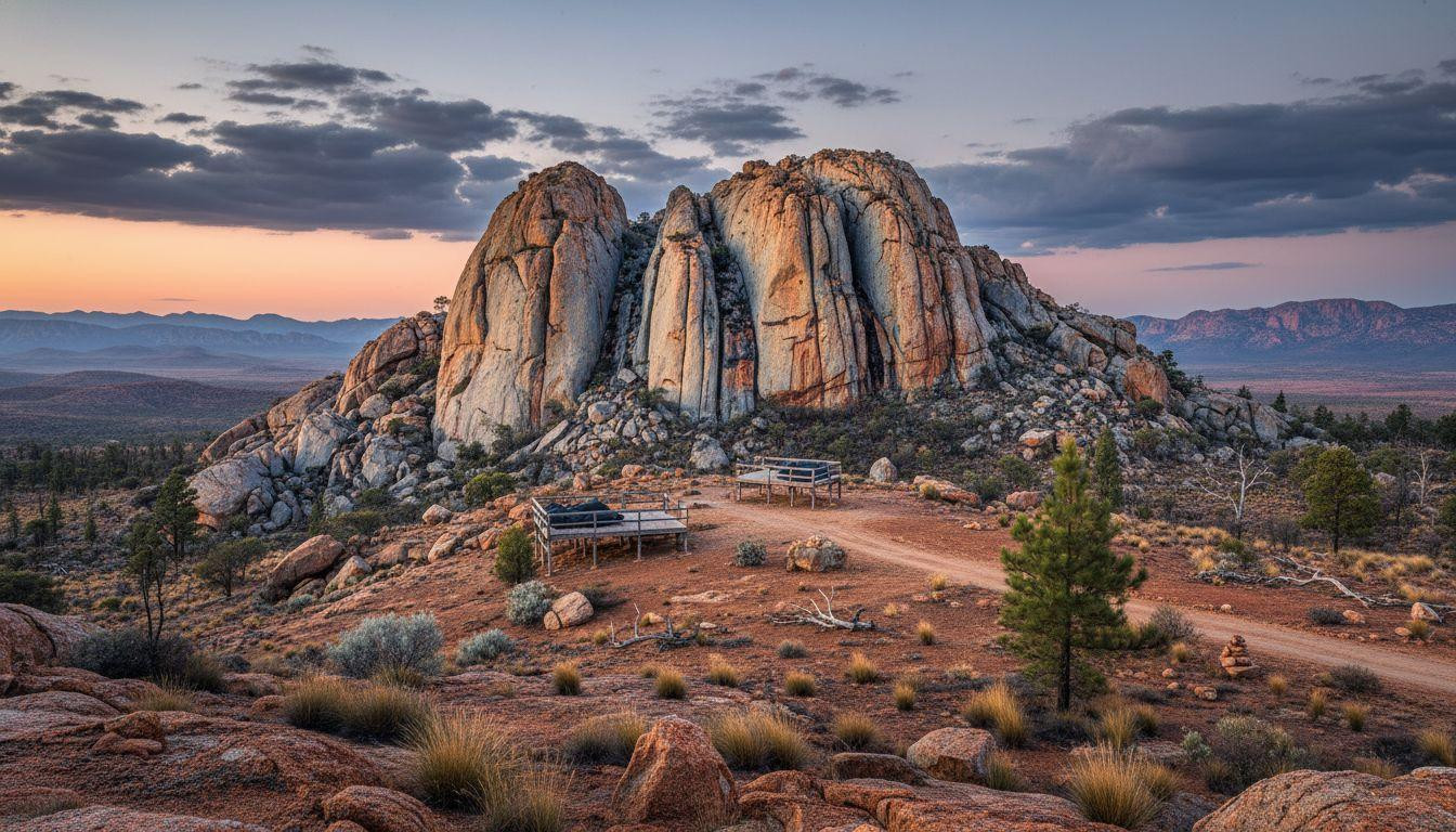 This sanctuary where the Milky Way's dust lanes fade into rose-gold dawn light