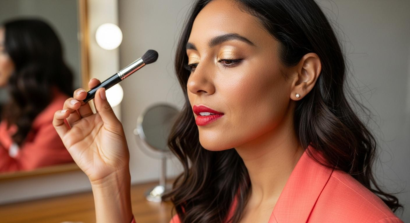 How gold shimmer prevents red makeup from aging you: the 3-layer color theory