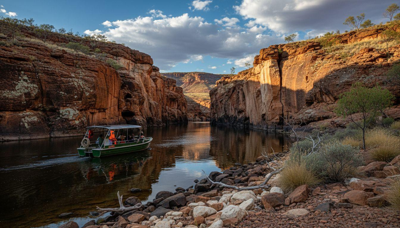 This gorge where electric boats drift between orange walls 30 meters high