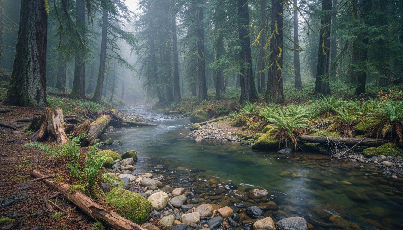 This creek where salmon return past family farms established in the early 1900s