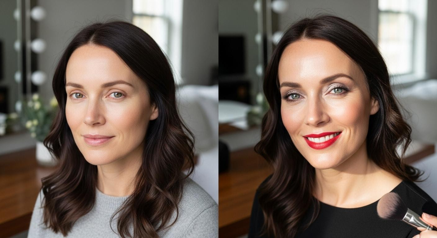 How metallic shimmer plus red lips create 30% more confidence for NYE 2025