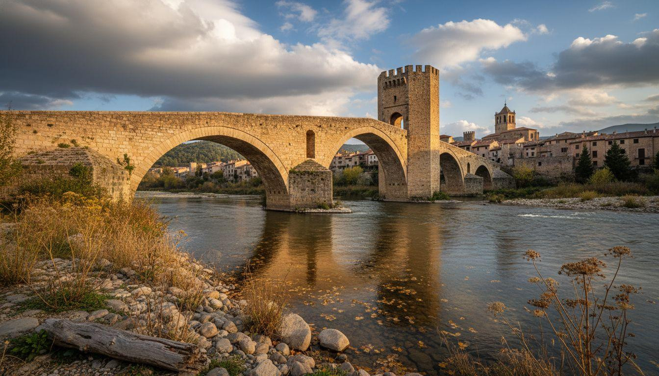This village of 2,500 where a fortified bridge guards 900 years of Catalan history for half Barcelona's price