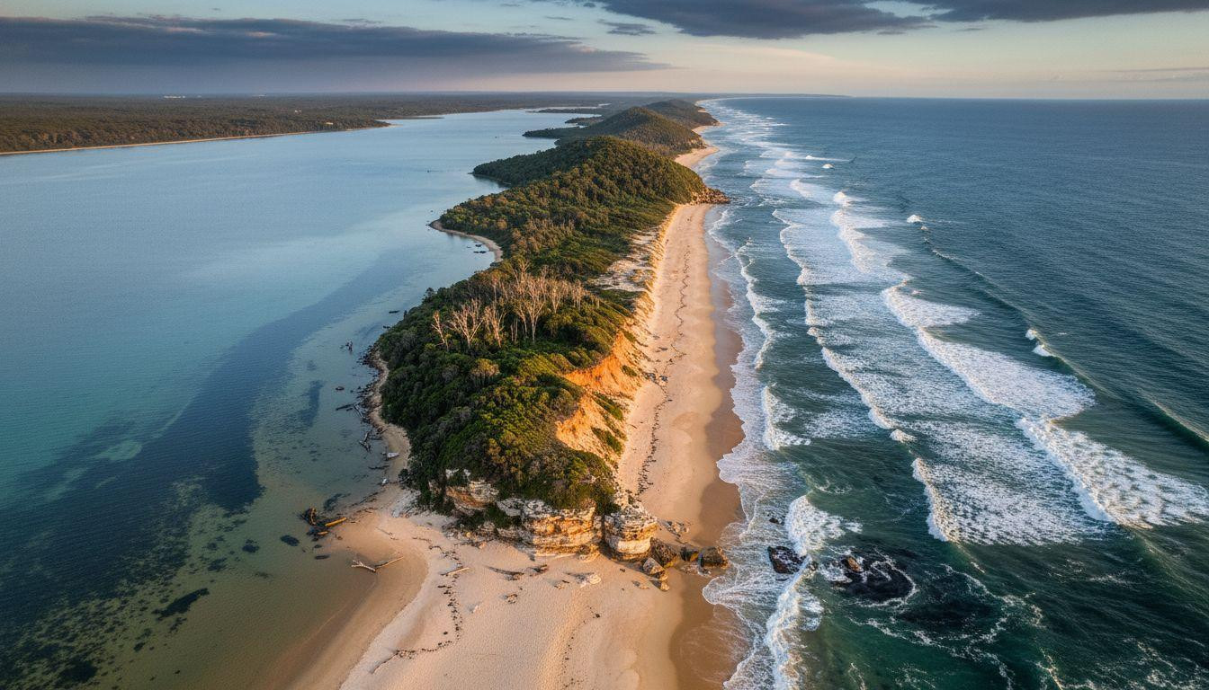This narrow peninsula where rainforest rises between Pacific waves and a glassy turquoise lake