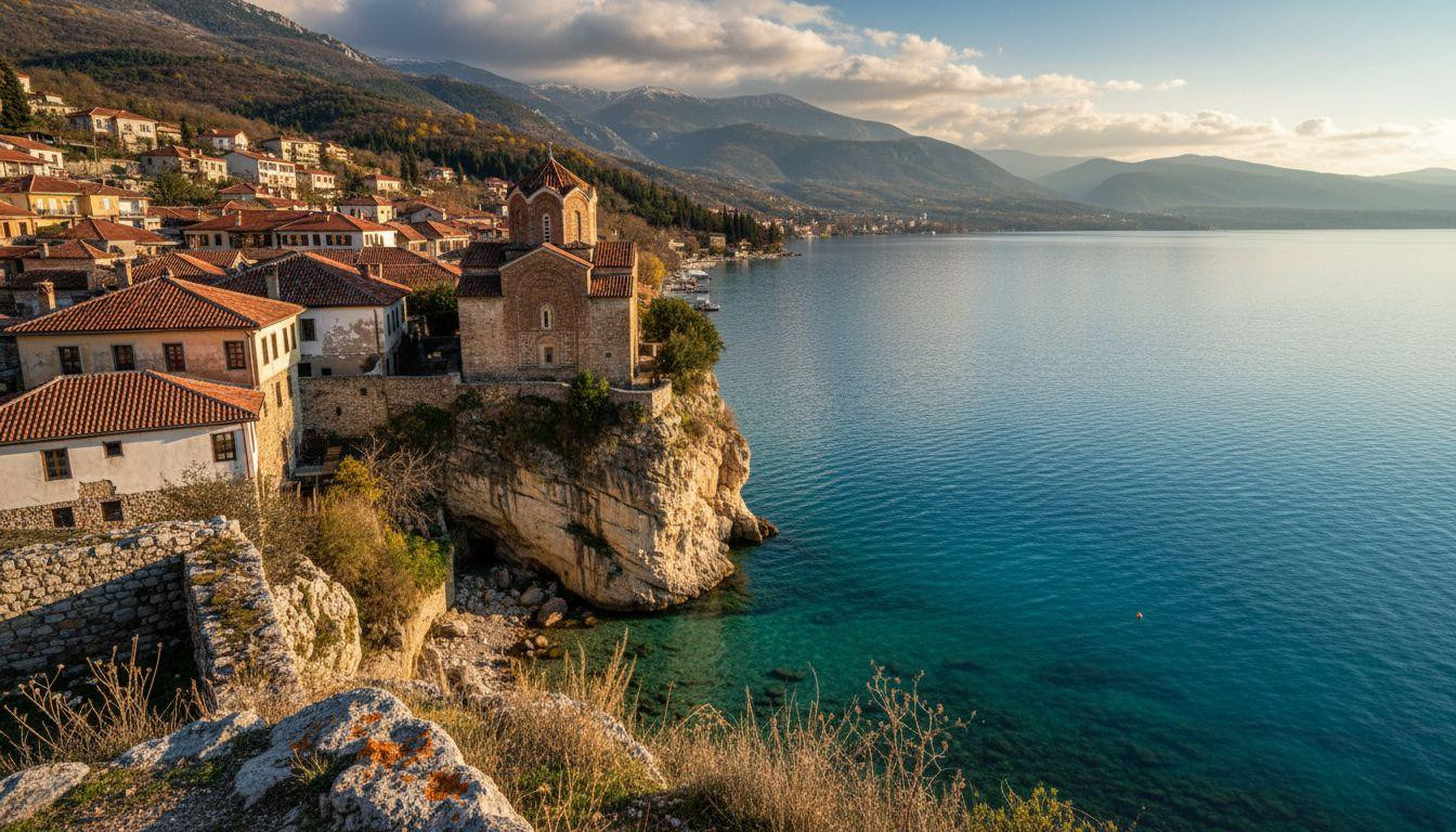 Forget Santorini, this Balkan lakeside town has 365 Byzantine churches and costs 82% less