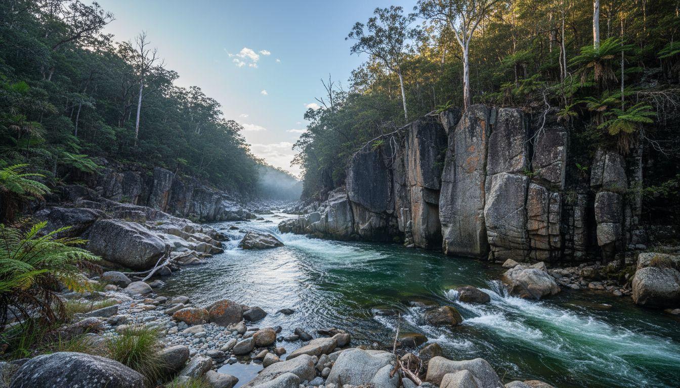This wild river where emerald rapids carve through 328 foot gorges 6 hours from Sydney