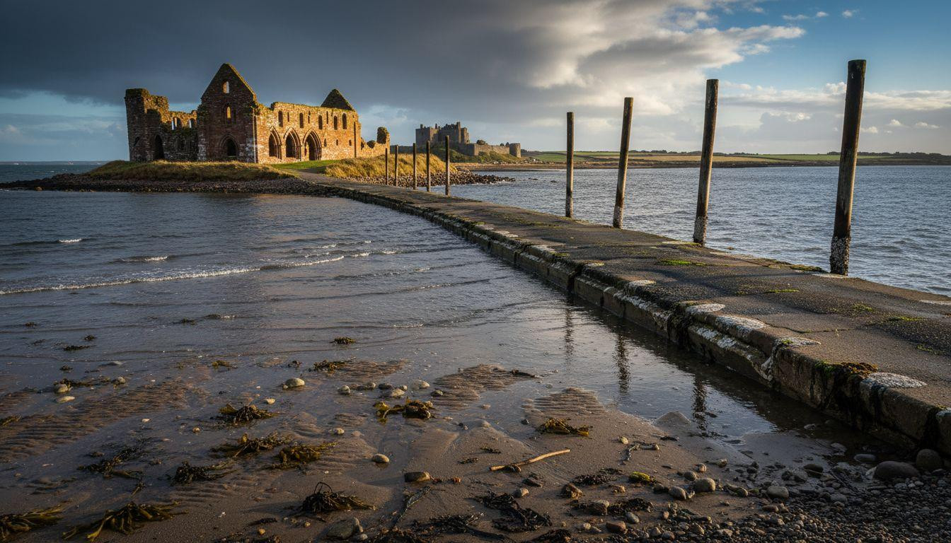 This tidal island one mile off England where 1,300 years of history vanishes underwater twice daily