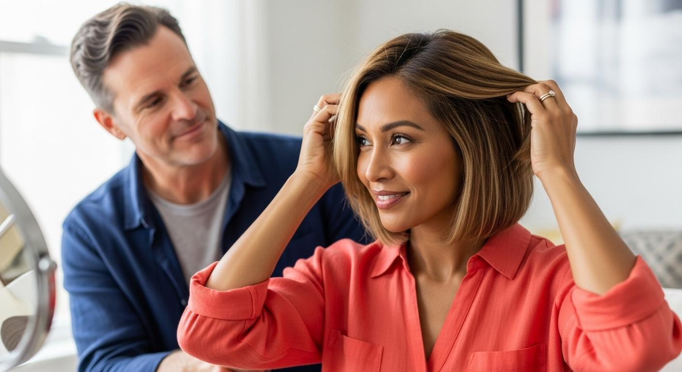 This jawline-length cut transforms fine, curly, and gray hair in 3 ways