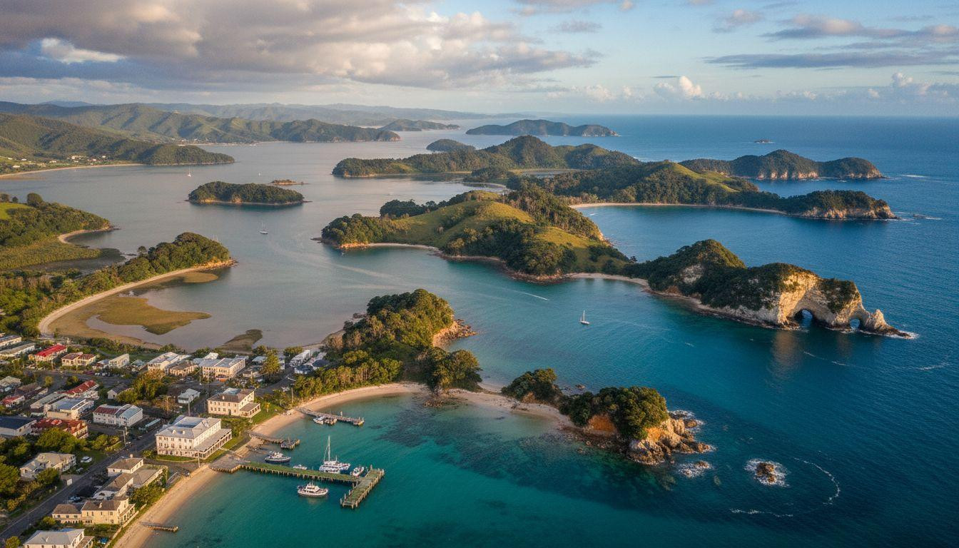 This natural harbour where 144 islands drift between turquoise waters 149 miles north of Auckland