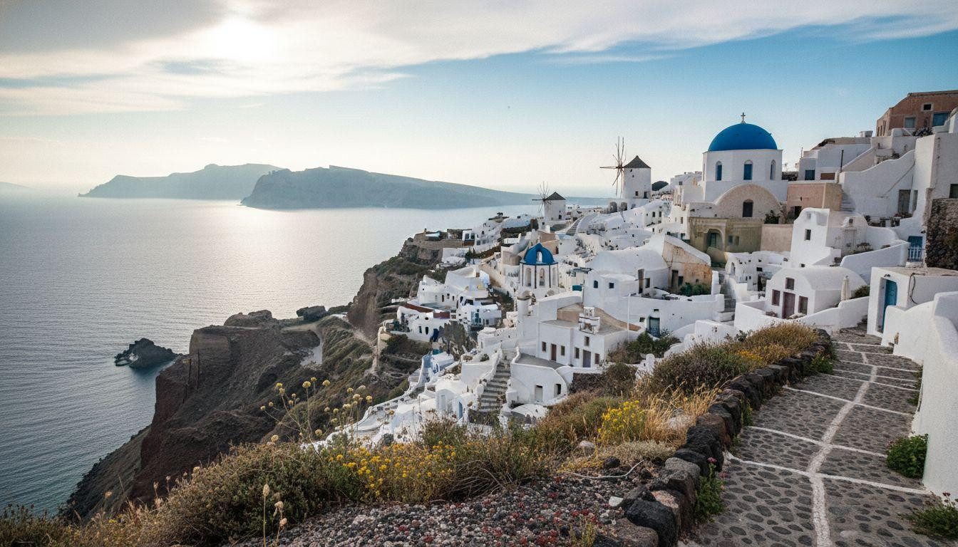 This volcanic island where 15,500 Greeks reclaim white villages when 2 million tourists vanish