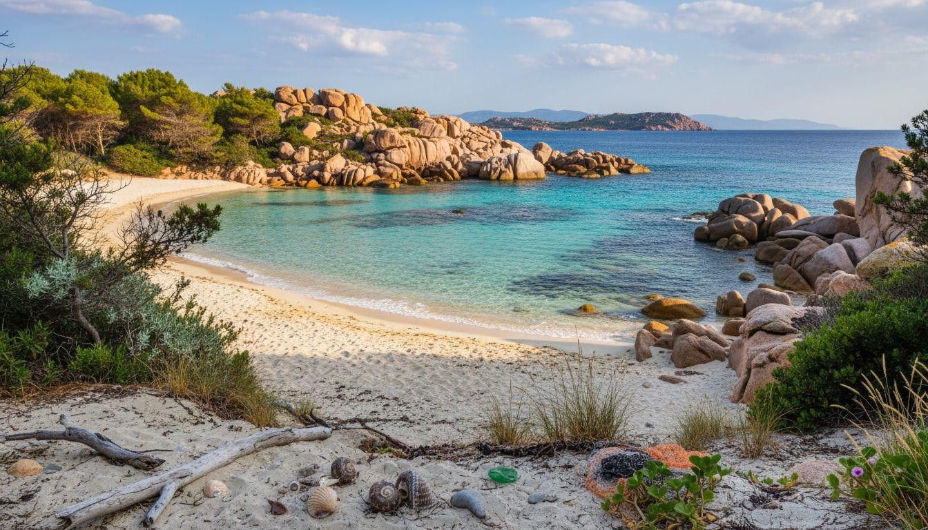This granite cove where pink boulders frame four turquoise beaches 5 miles from Costa Smeralda crowds