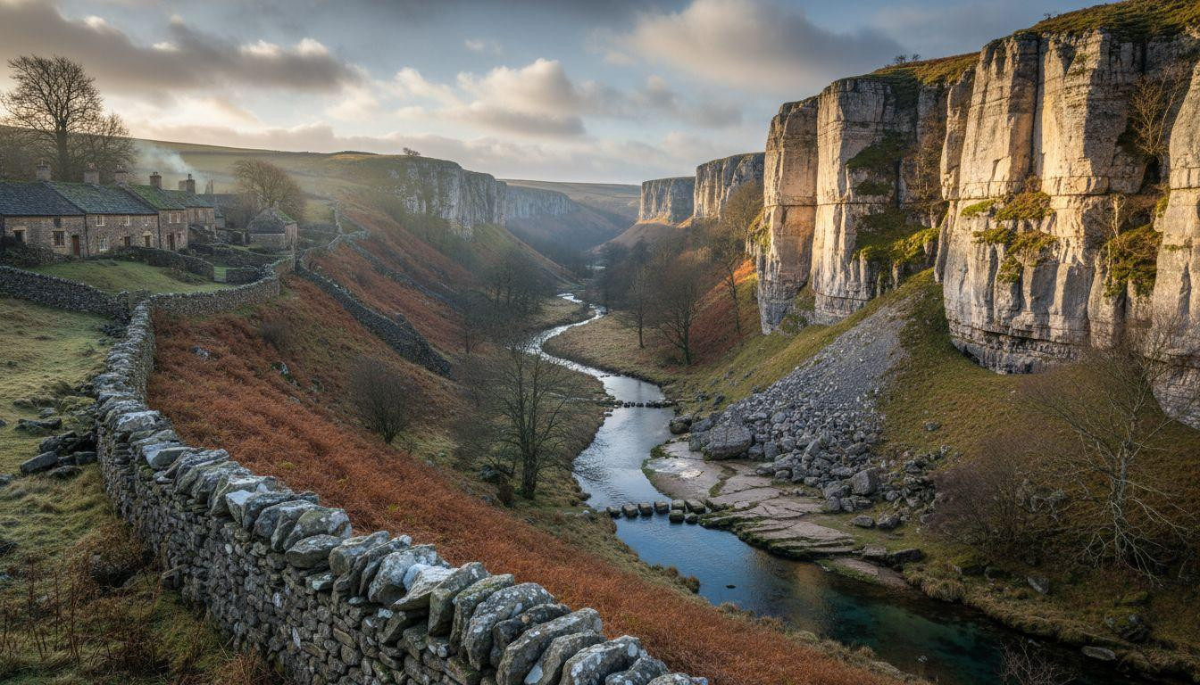 This national park where 92 medieval churches rise above limestone dales 25 miles from Manchester