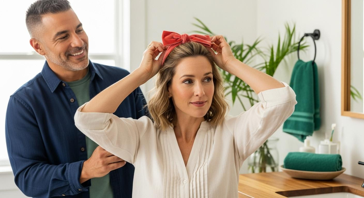 At 47, she switched to velvet bows for 3 weeks: breakage dropped 40%