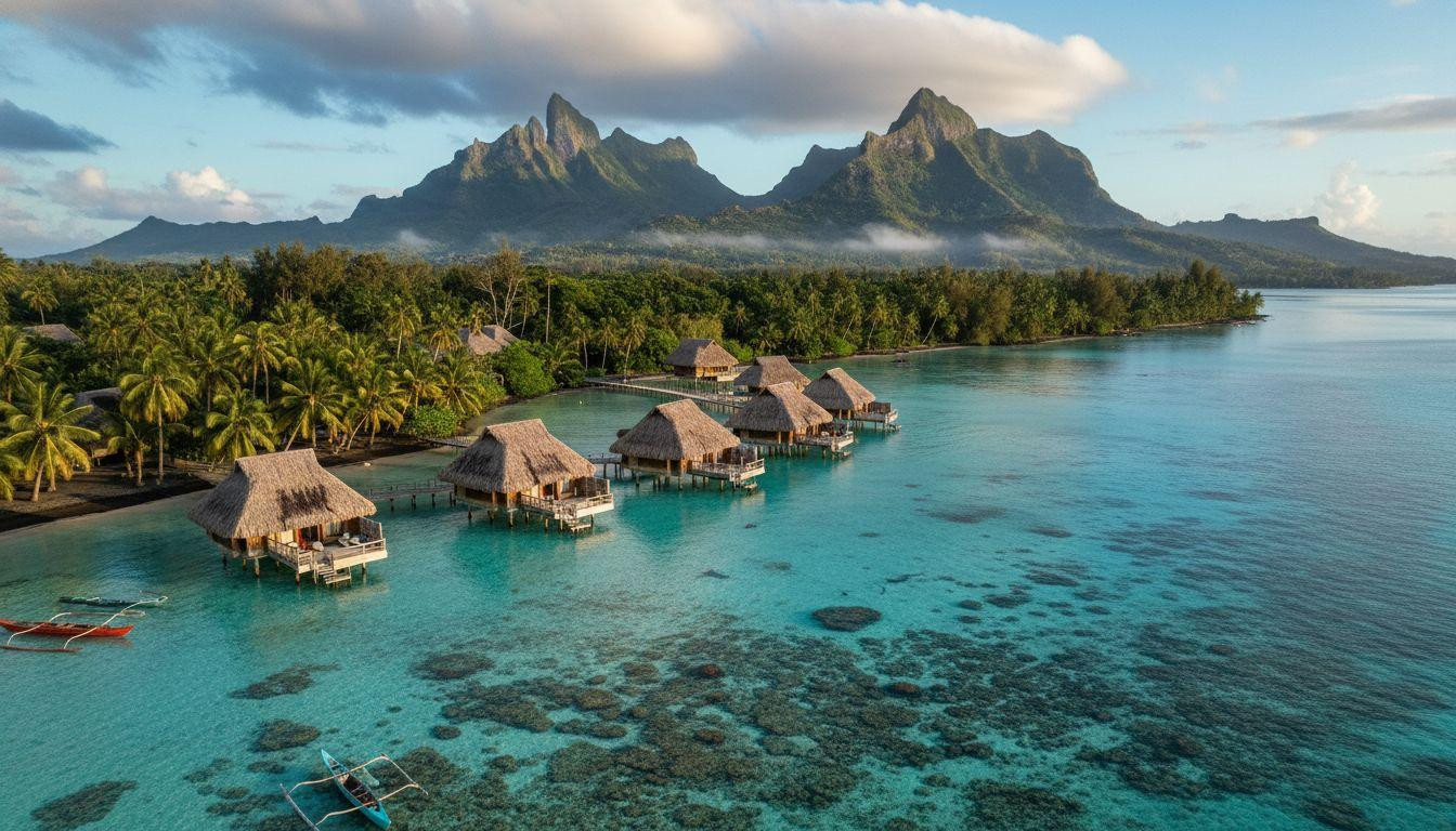 Better than Maldives, this French Polynesian island has volcanic peaks behind overwater bungalows for 30% less