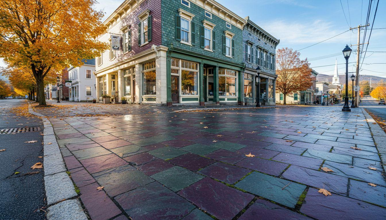 This upstate New York village where purple and green slate sidewalks exist nowhere else in America