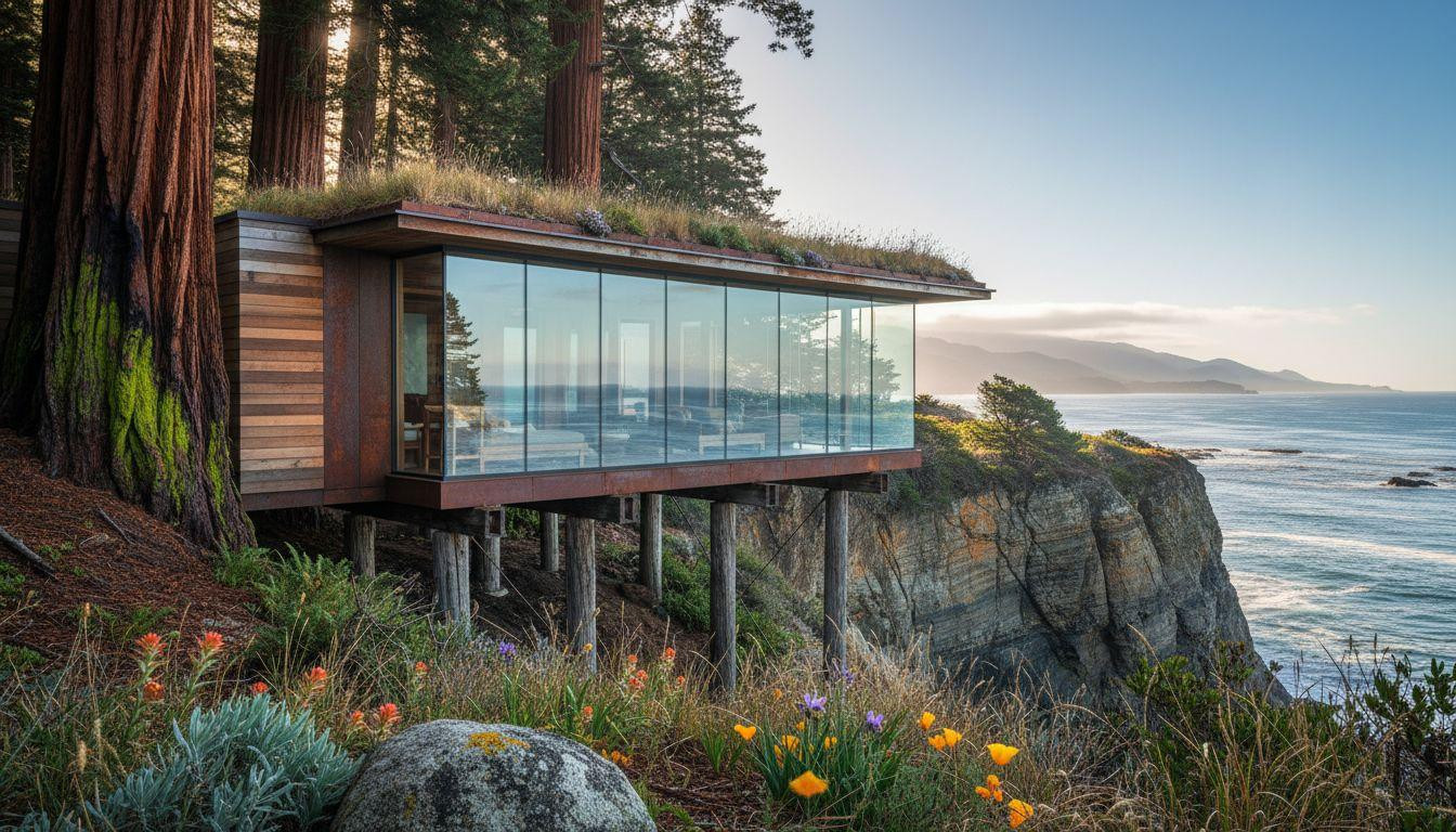 This California clifftop retreat where glass walls vanish into redwoods and celebrities pay ,750 nightly for architectural invisibility
