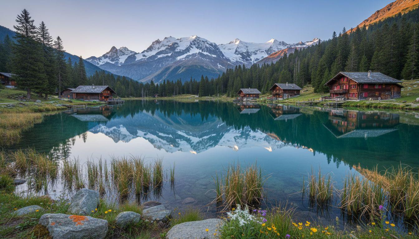 This Swiss lake where 500 villagers wake to mountain reflections so perfect water disappears at dawn