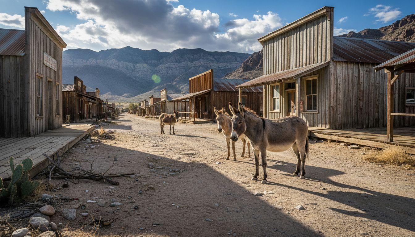 Better than Virginia City, this Route 66 town has wild burros roaming Main Street and costs 40% less nightly