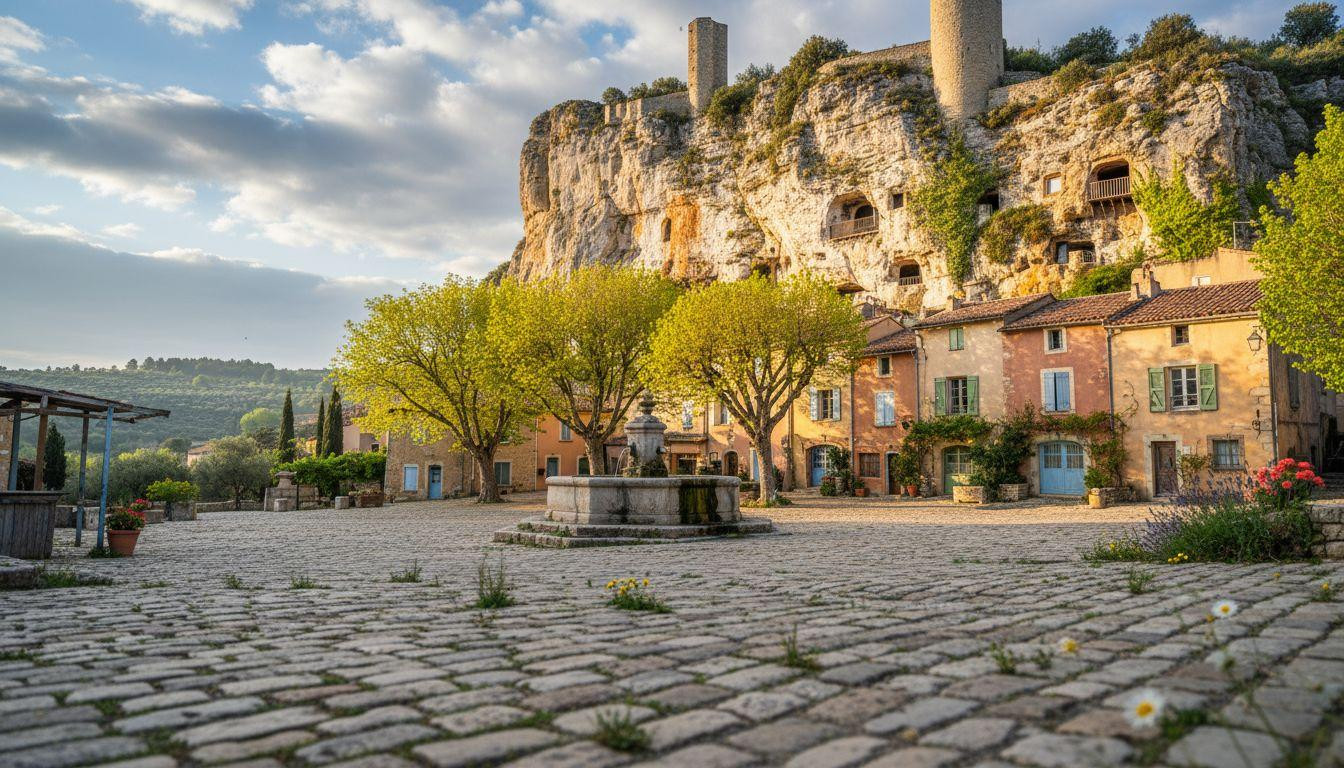 This French village where morning sun turns 262 foot limestone cliffs and ochre houses into amber lanterns