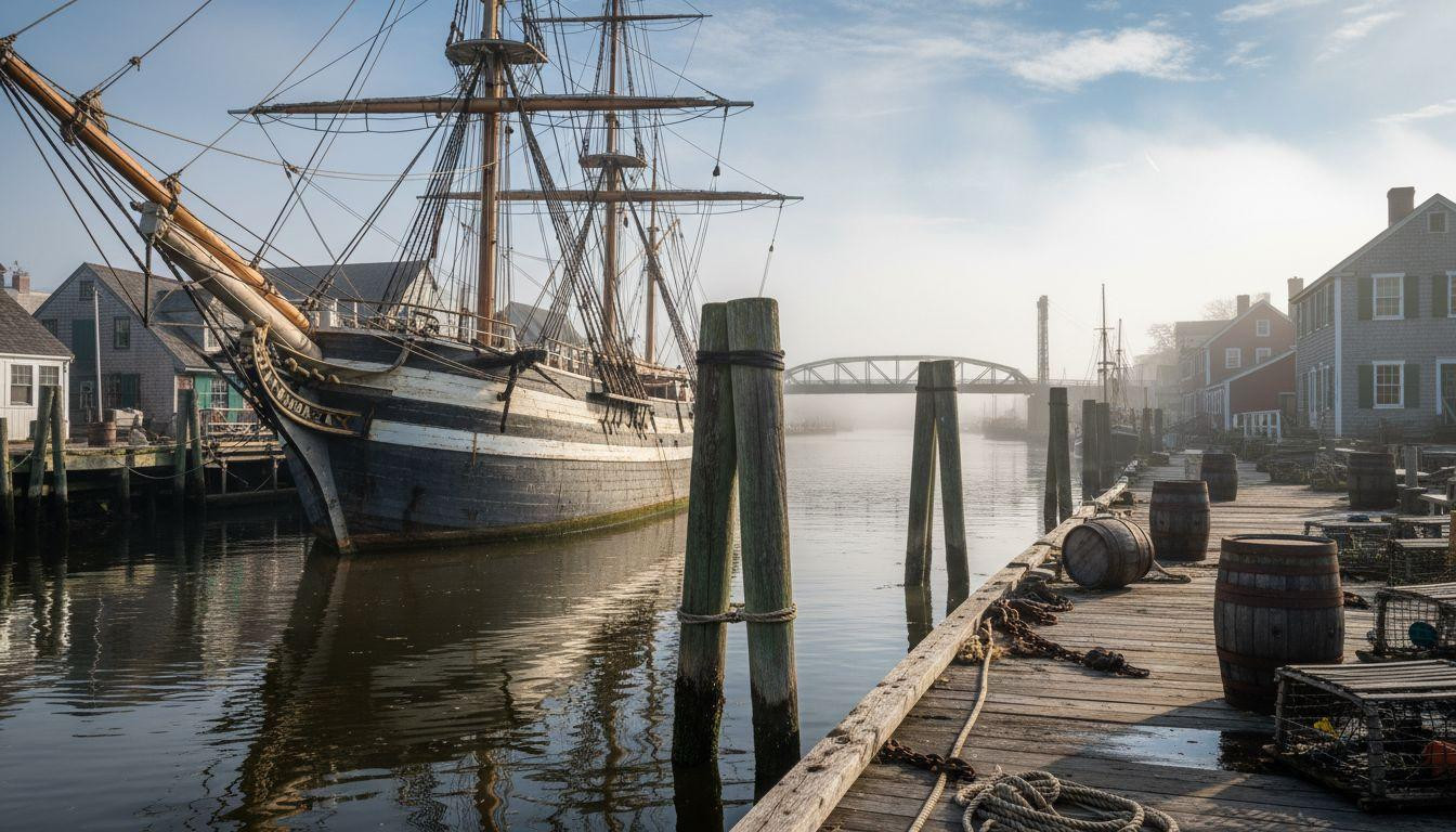 Better than Newport where mansion tours cost  and crowds flood Thames Street, Mystic's fog wrapped whaling ships cost nothing