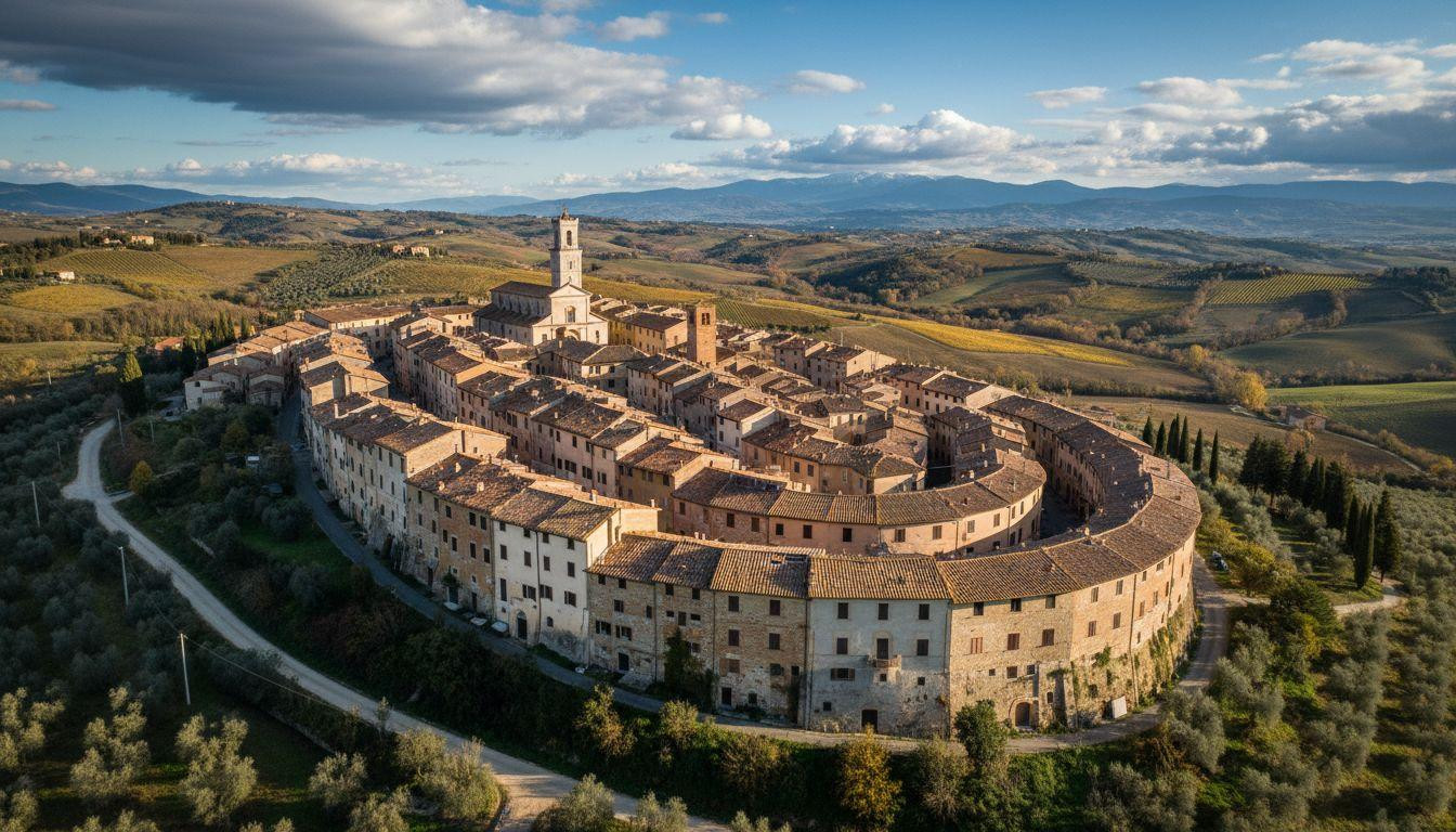 Medieval streets curve in perfect ovals that 13th century builders couldn't have measured