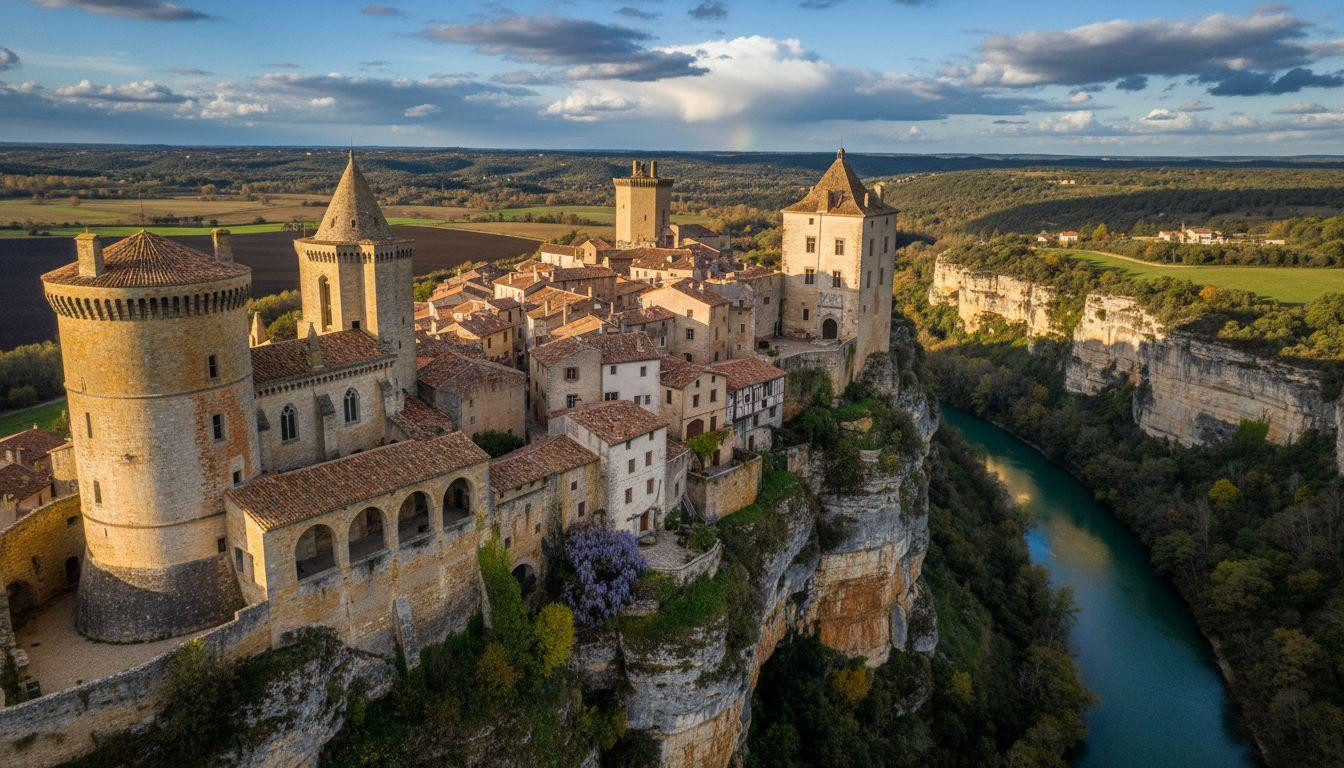 Twin castles crown a cliff where feuding brothers split one fortress into two