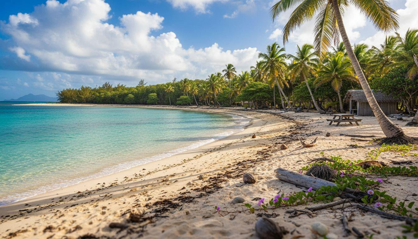 A 1.2 kilometer arc of wild sand where Martinique stays undeveloped and turquoise