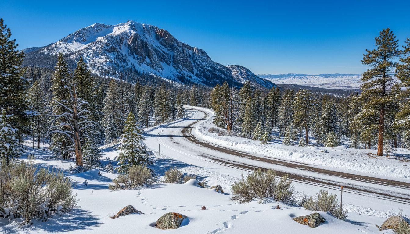 Snow closes this Nevada road and cross country skiers take over for 12 miles
