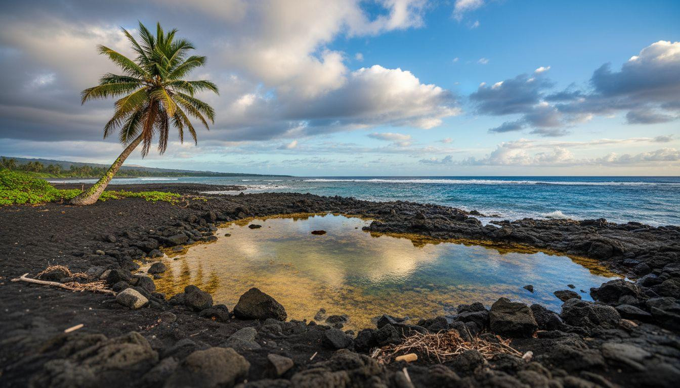 Better than Maui where parking costs  and tour buses pack black sand this Big Island lava trail earns you golden pools for free