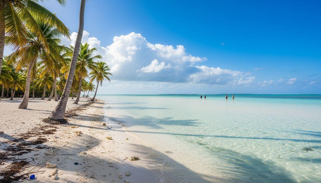 You walk 300 yards into clear water and it stays waist deep