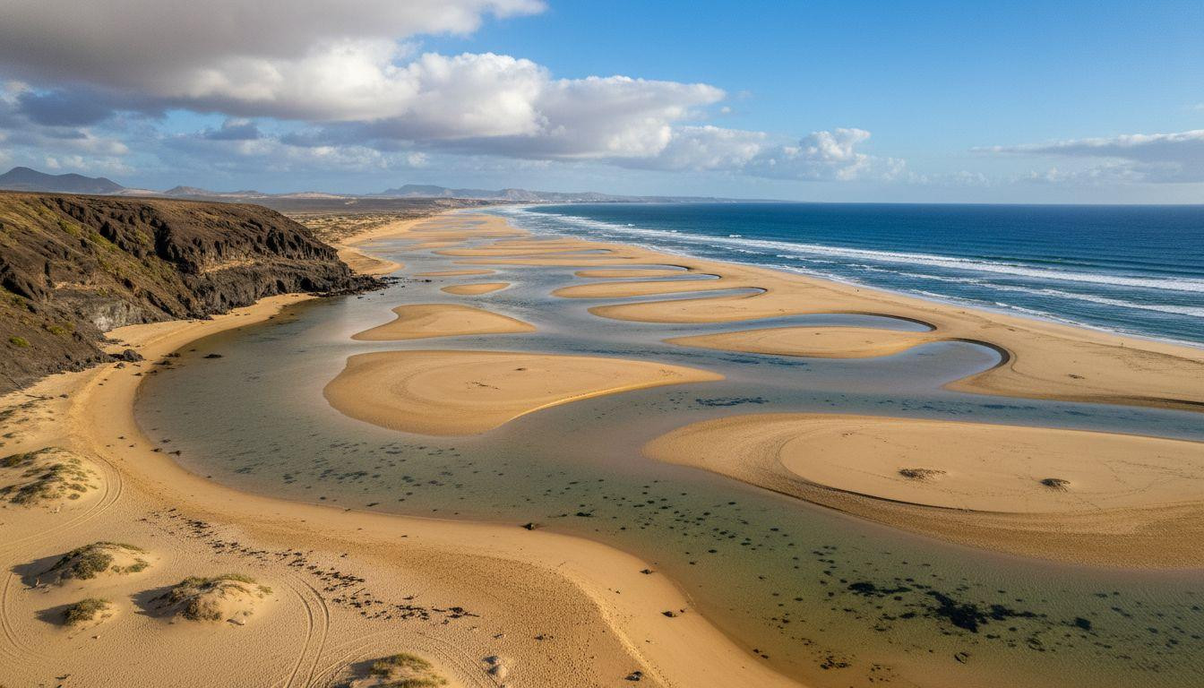 Better than Maldives where lagoons cost ,200 nightly Fuerteventura's tidal sandbars create island chains for free