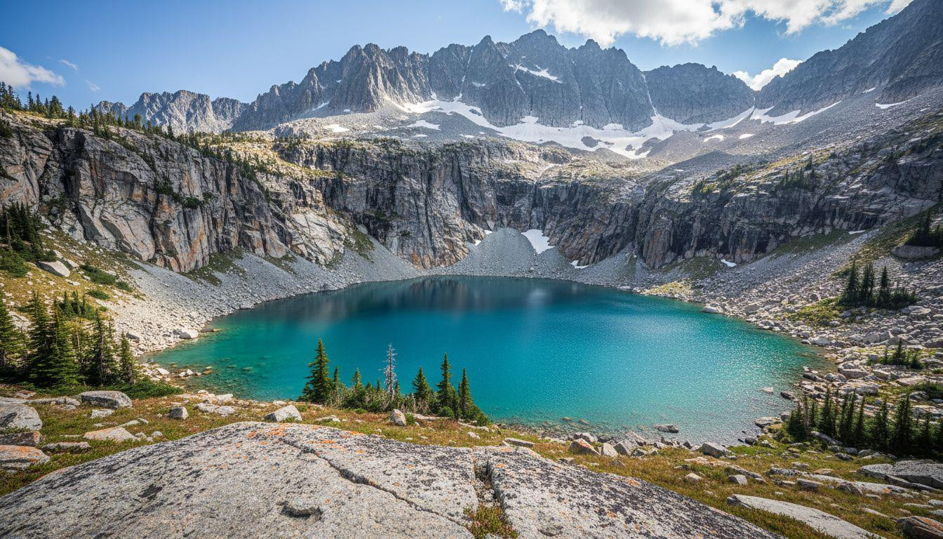 This alpine lake requires a packraft to reach turquoise water nobody sees