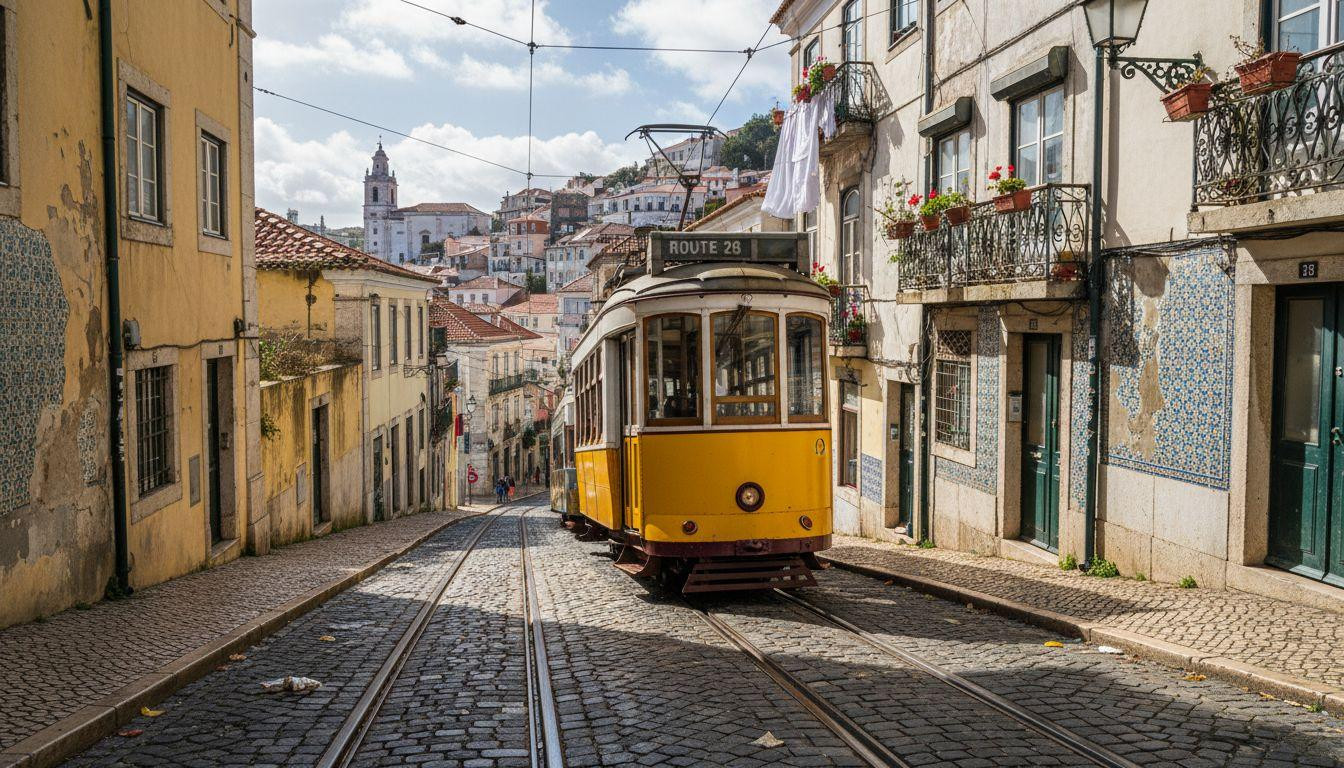 This Lisbon tram climbs medieval stone at 14% while residents reclaim morning commutes