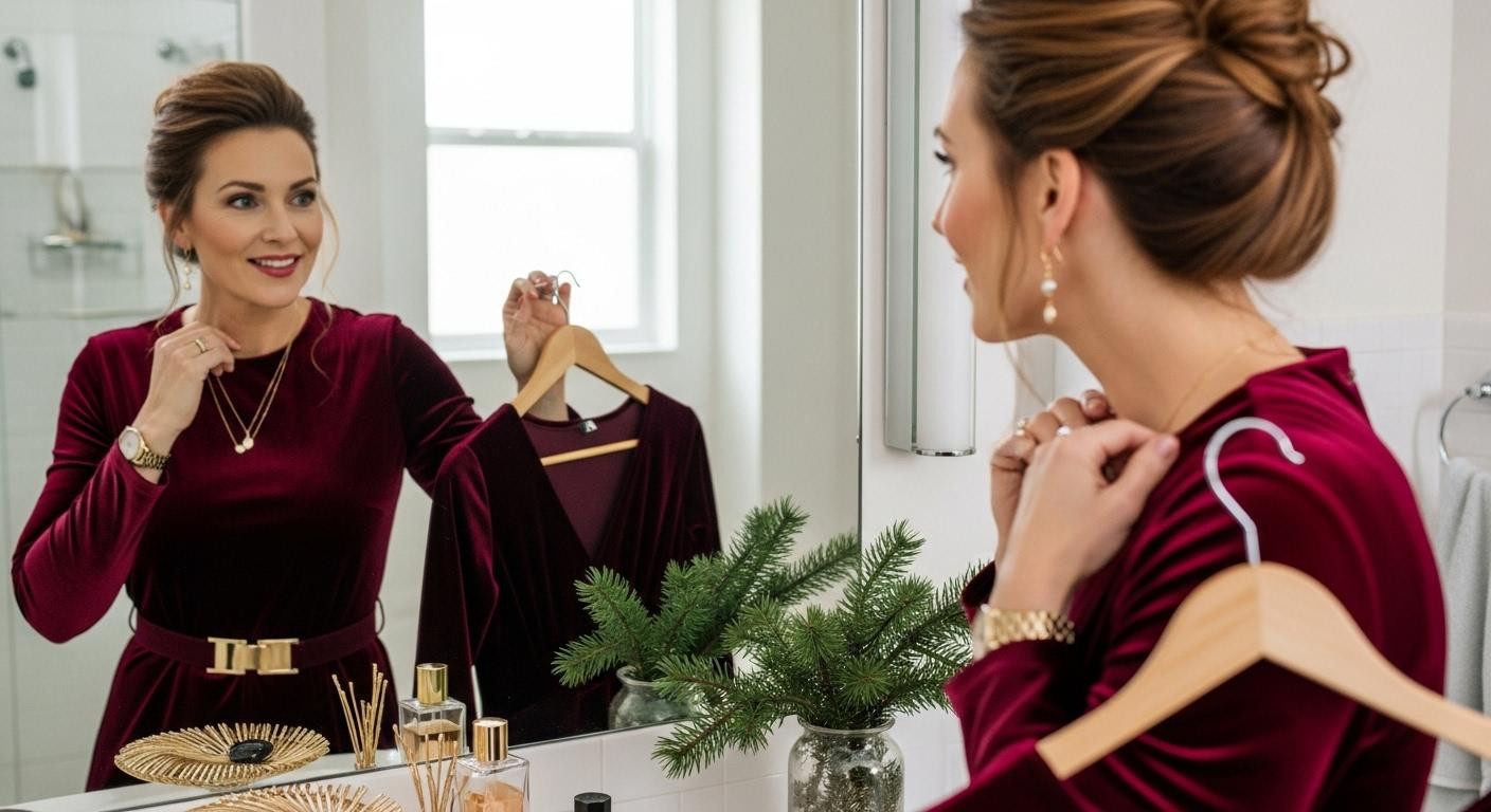 Every time you style hair and outfit separately for Christmas Eve, this invisible coordination gap sabotages 87% of your festive confidence
