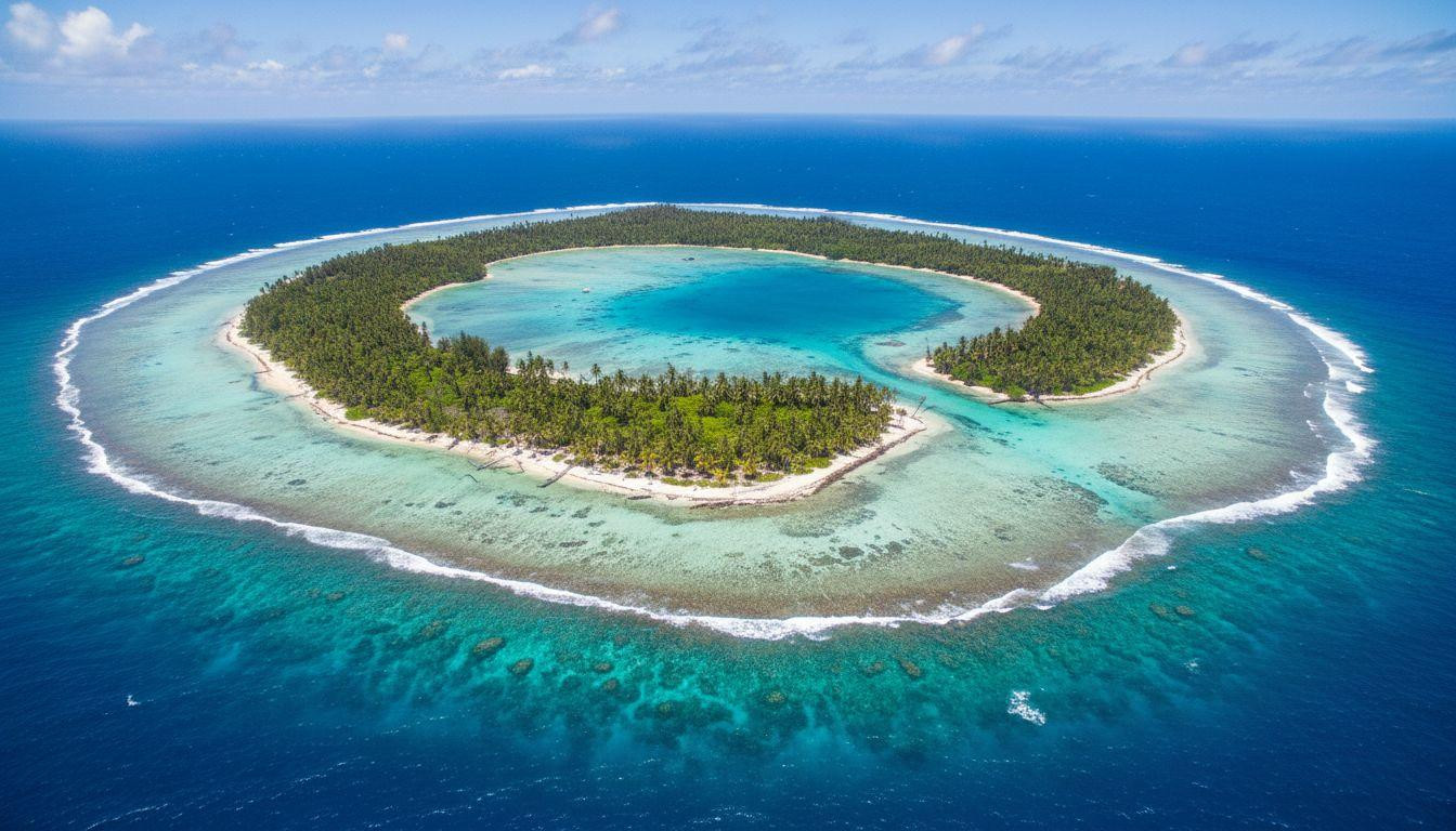 This atoll arranges 13 islands like brushstrokes around turquoise water only 700 see