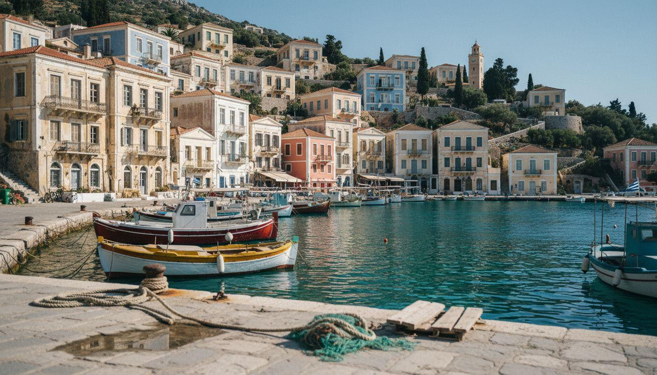 This Greek island bans cars and preserves 19th century mansions only boats reach