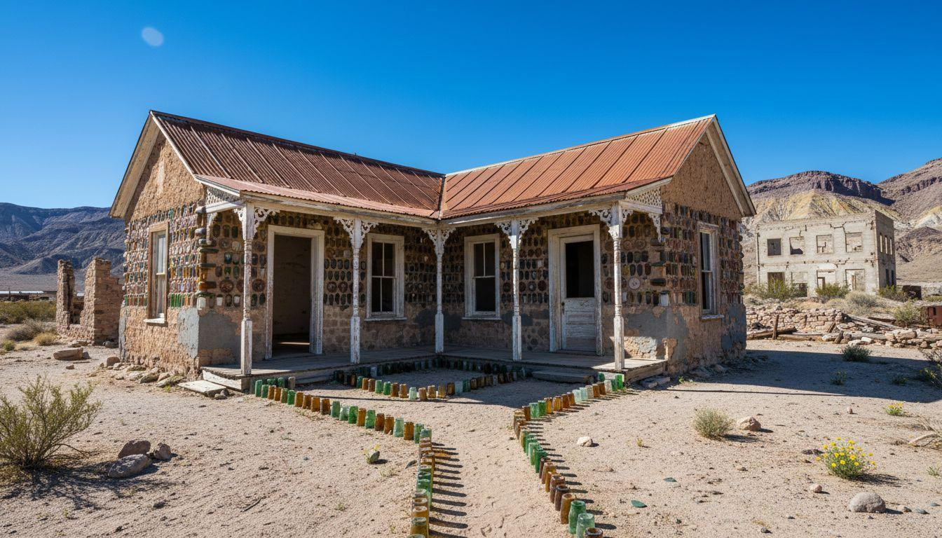 This Nevada house built from 50,000 beer bottles still glows in desert silence