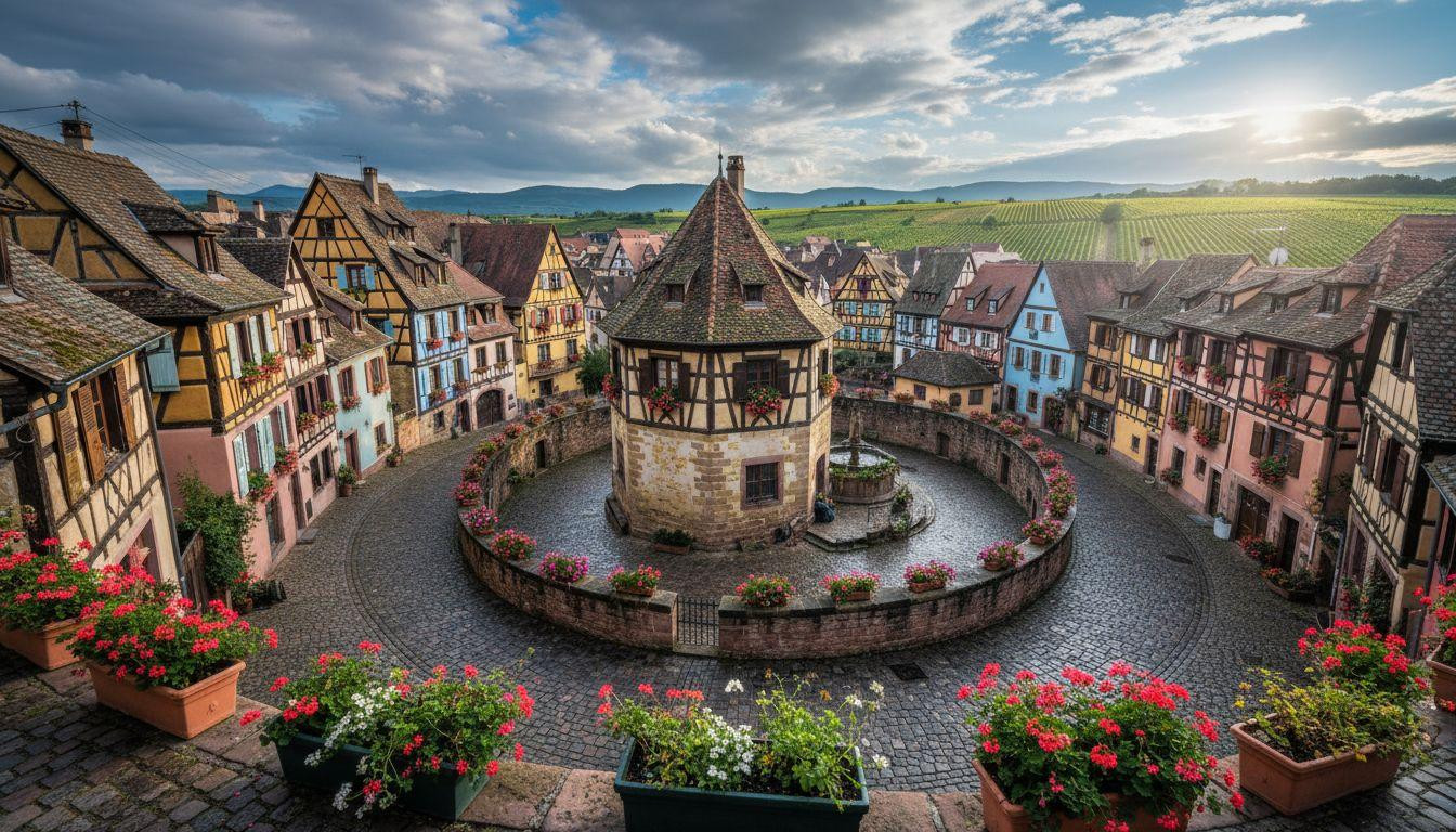 6 Eguisheim experiences where flower boxes cascade from medieval circles around an 11th century castle