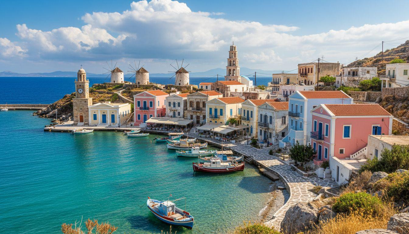 Better than Santorini where hotels cost $300 and Halki keeps pastel harbor peace for $80