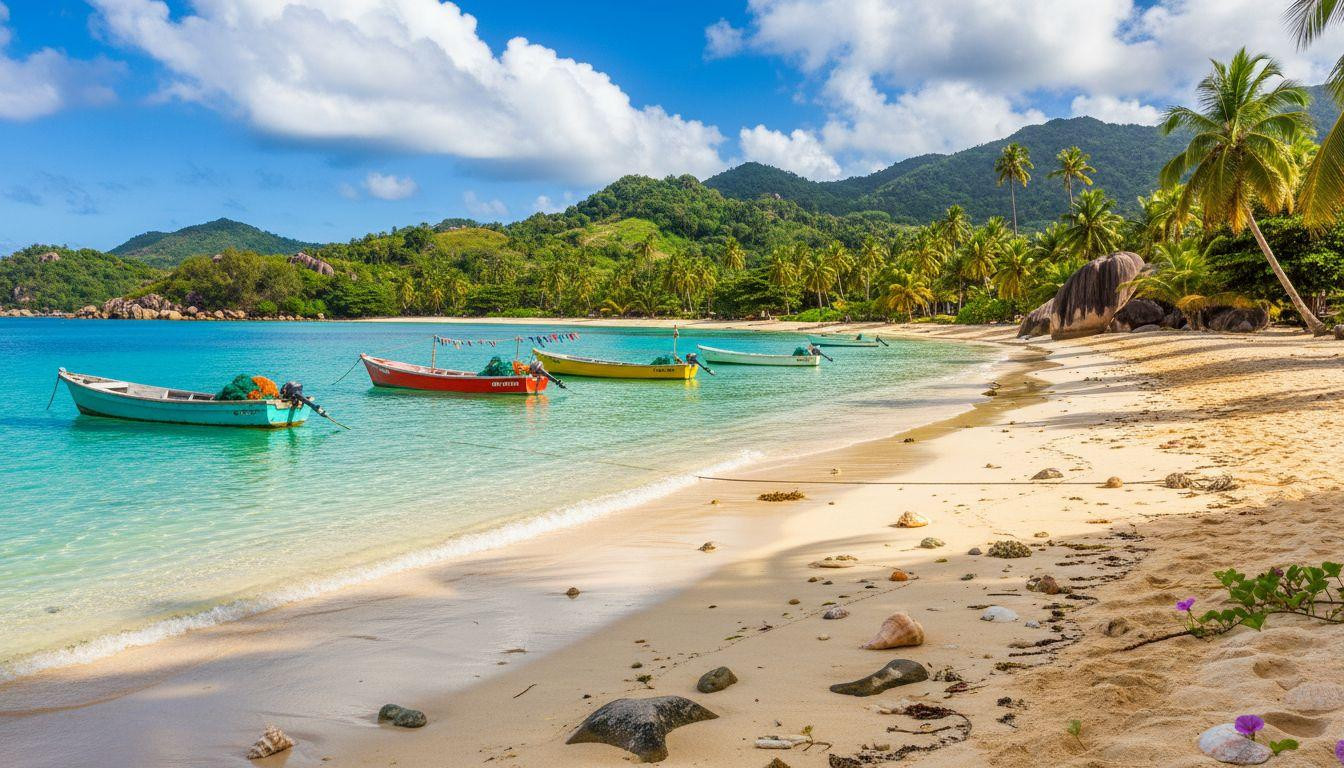 Better than Anse Source d'Argent where 200,000 tourists pay and Beau Vallon keeps turquoise swimming free